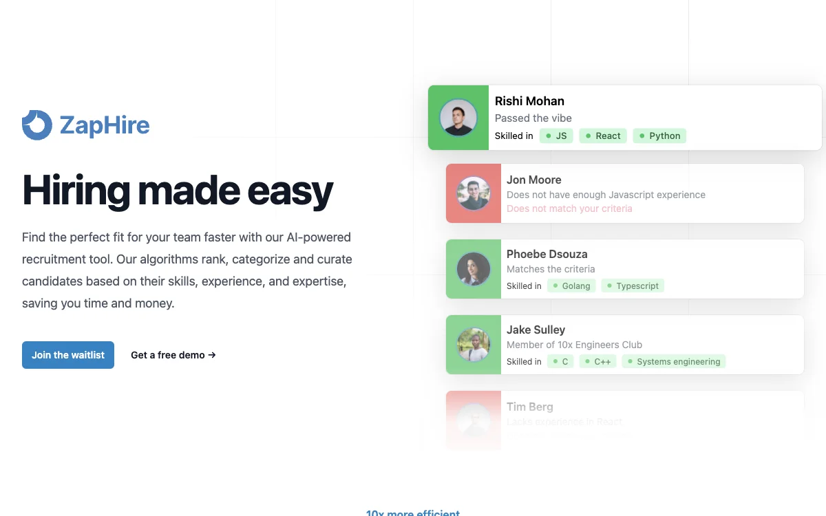 ZapHire: Hire Top Talent Swiftly with AI-Powered Recruitment