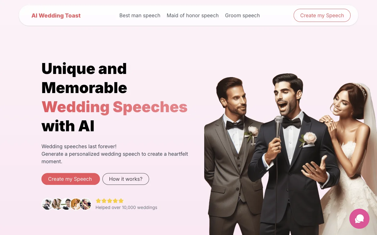 AI Wedding Toast: إنشاء خطابات زفاف مميزة وذاتlasting impression