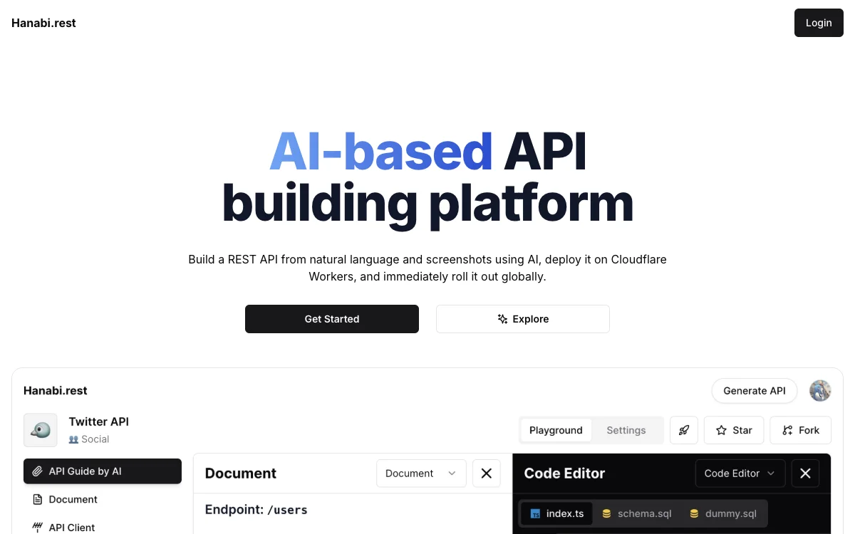 Hanabi.rest：借助AI快速构建与部署API的平台
