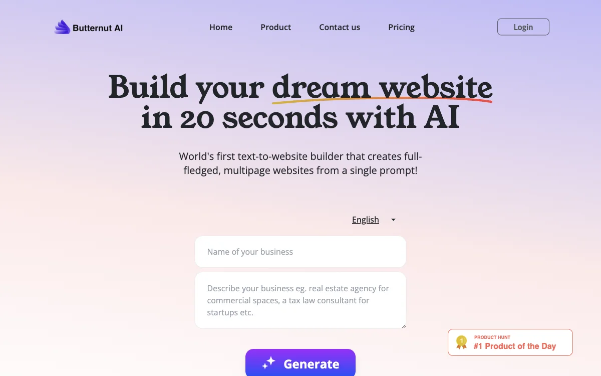 Build Stunning Websites in 20 Seconds with Butternut AI