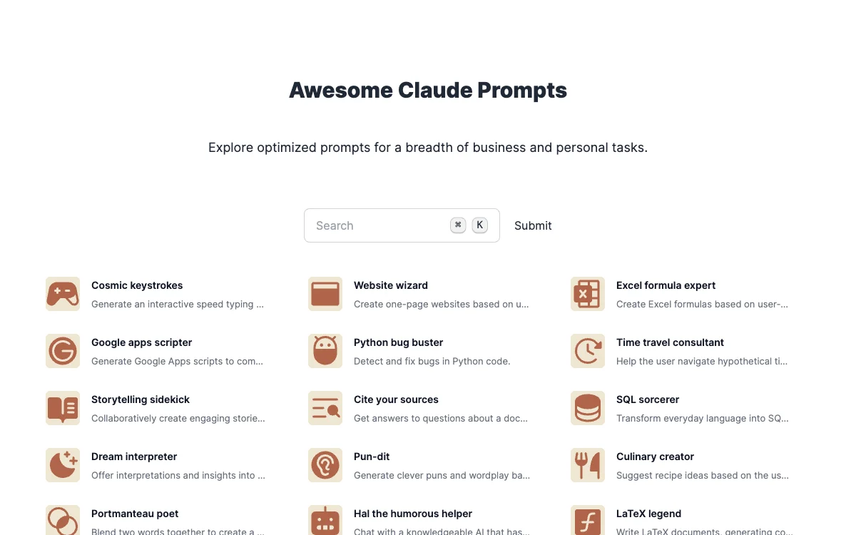 Awesome Claude Prompts: Optimización de Prompts para Claude AI y Más Funciones