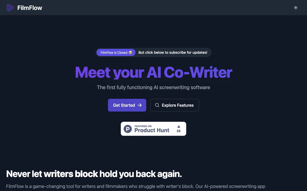 FilmFlow: AI-Powered Screenwriting for Filmmakers