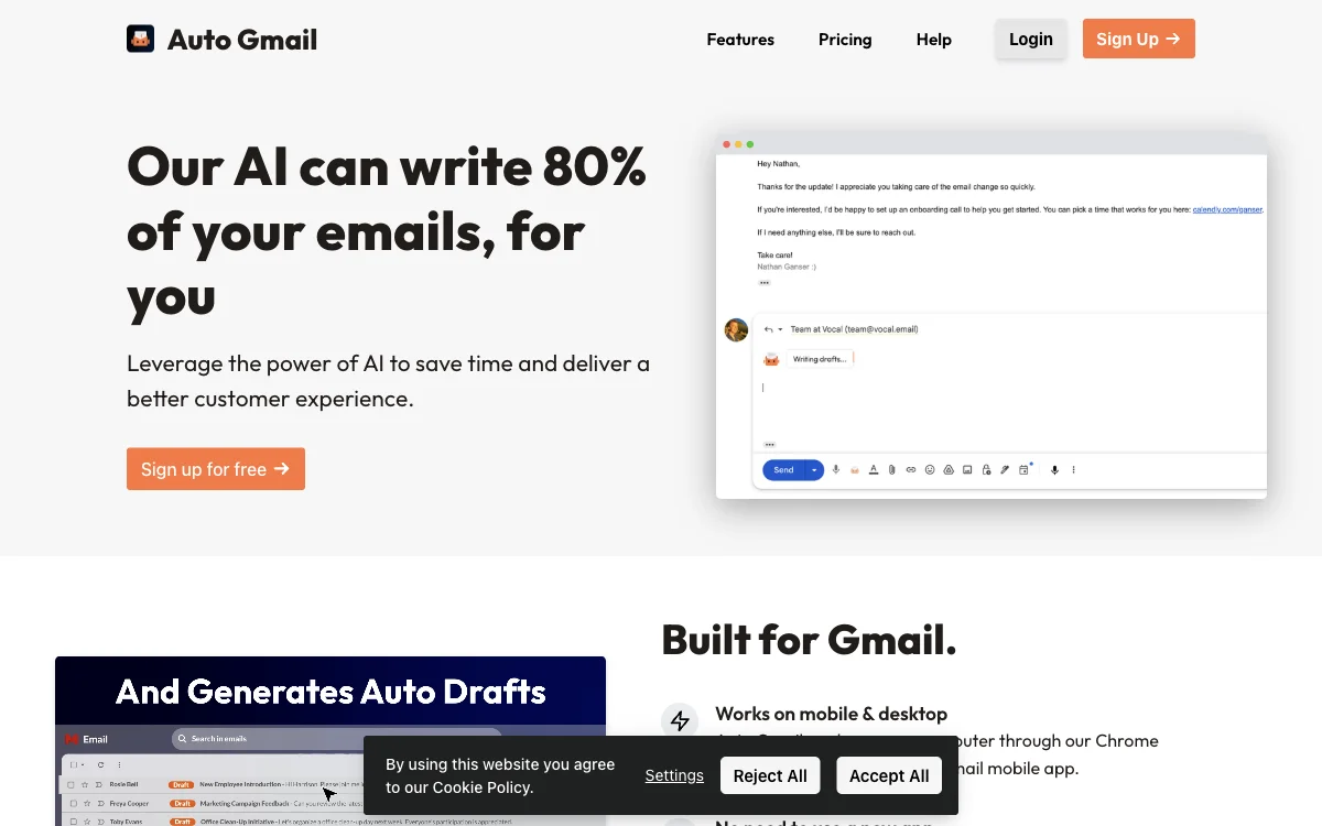 Auto Gmail：借助AI轻松撰写邮件，提升体验