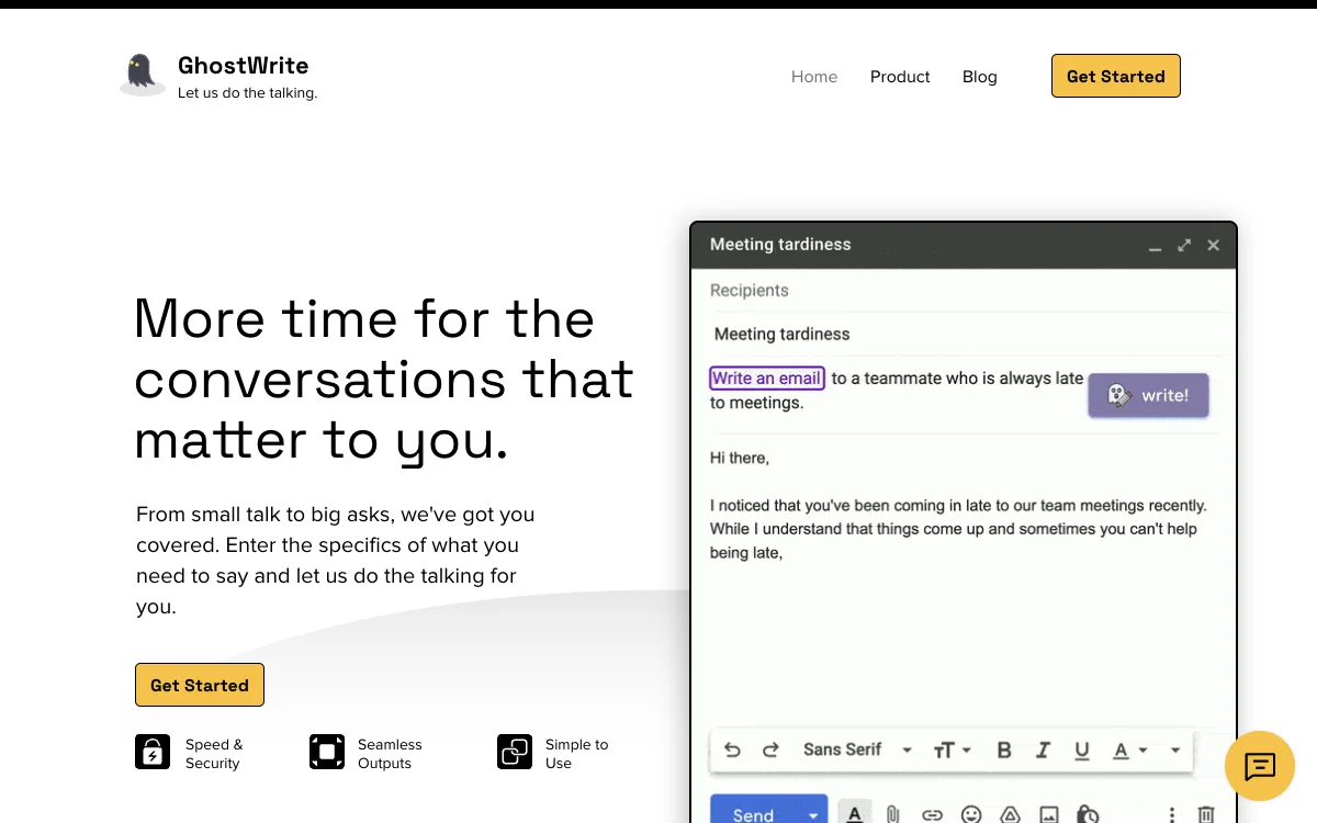 GhostWrite: AI Email Writing Assistant - Save Time on Your Emails