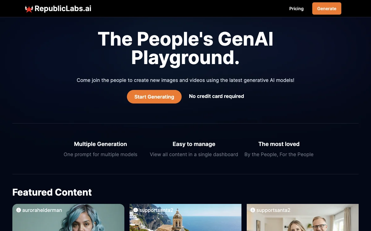 RepublicLabs.ai: Generate Stunning Images and Videos with AI