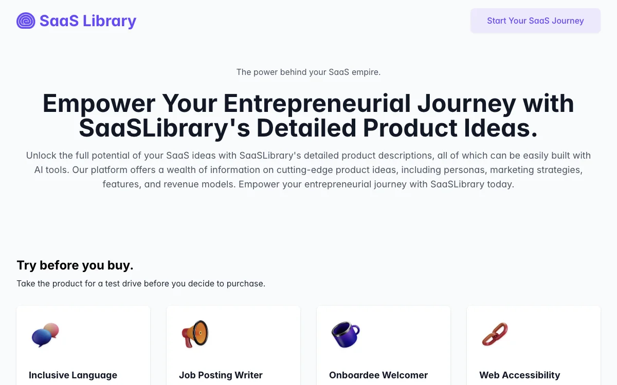 SaaS Library: Empowering Your SaaS Journey with AI Tools