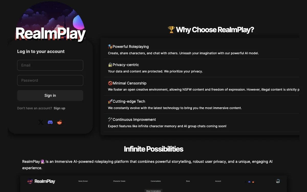 RealmPlay - Unleash Your Creativity with AI Roleplaying