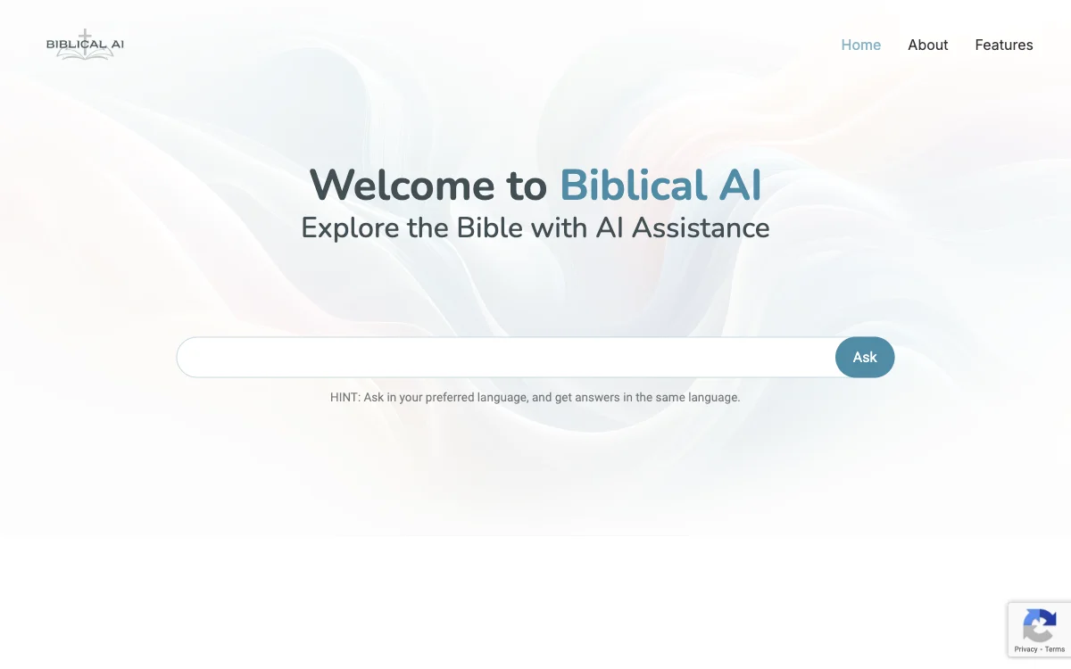 Biblical AI - बाइबल के बारे में ज्ञान प्रदान करने वाली सेवा