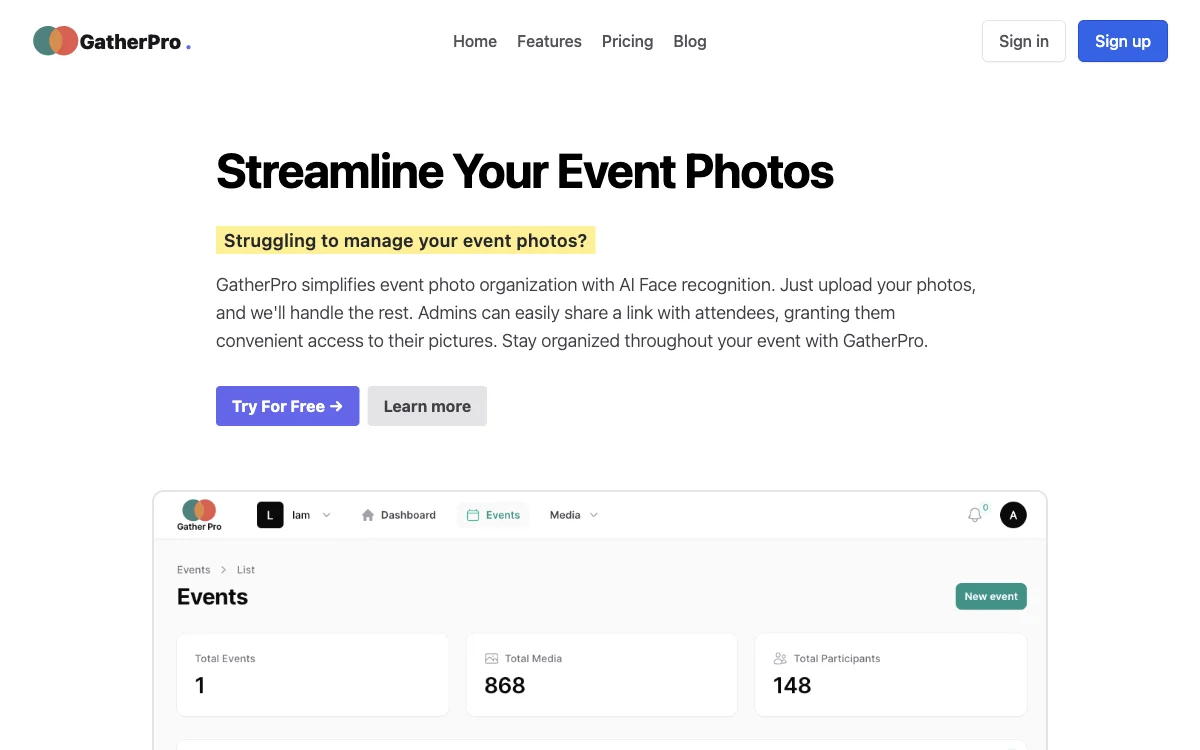 GatherPro - Revolutionizing Event Photo Management with AI