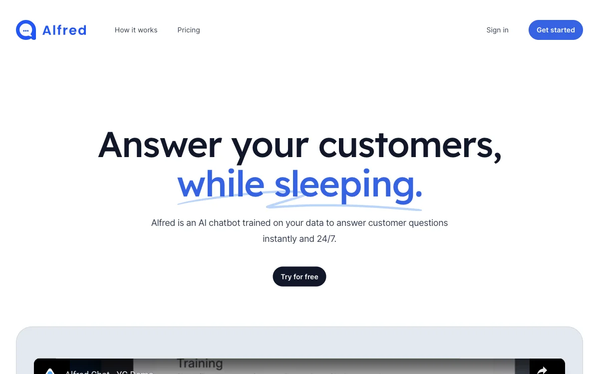 Alfred: The AI Chatbot That Answers Your Customers 24/7