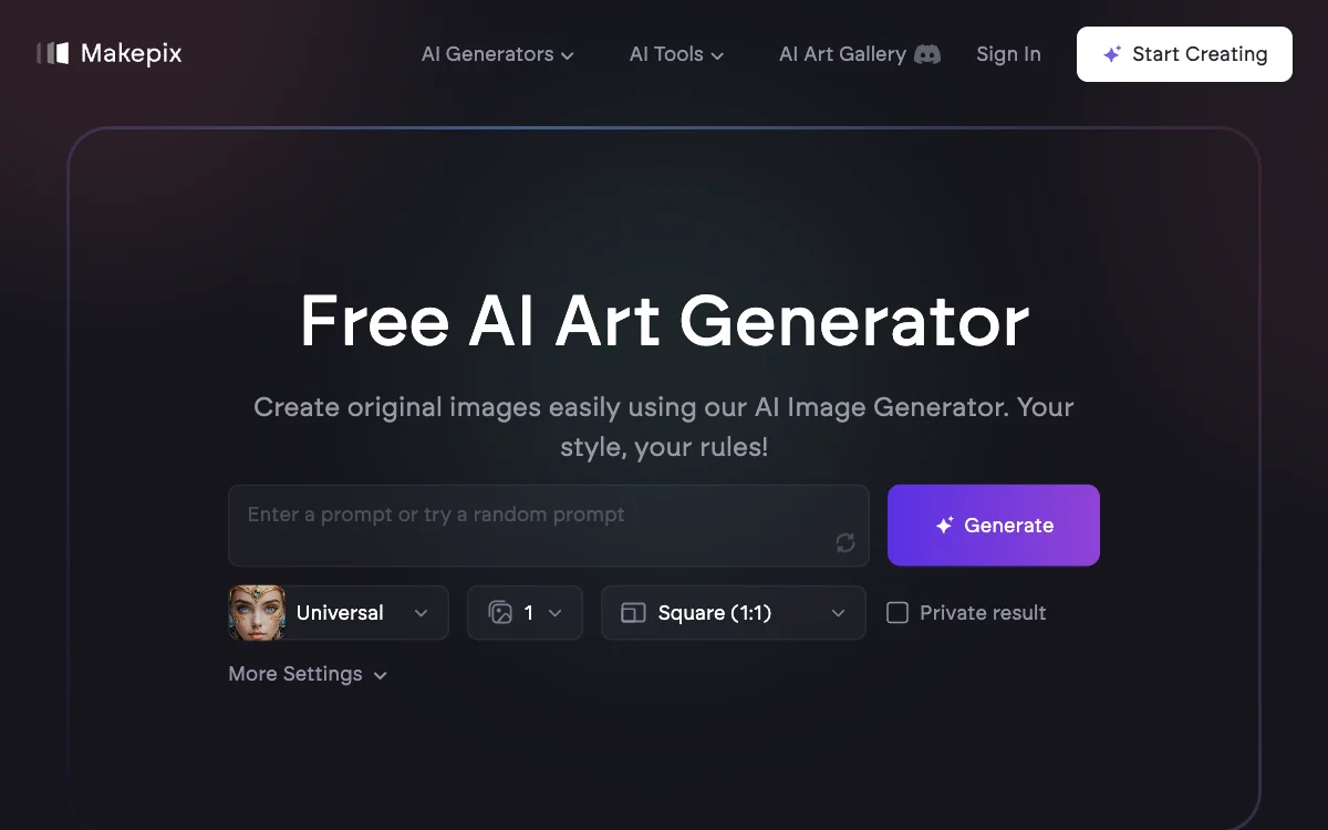 Makepix - Unleash Your Creativity with AI Image Generation