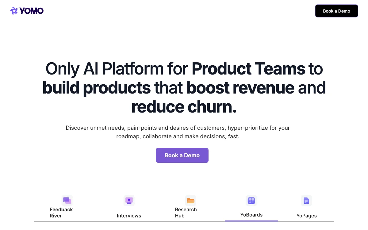 YOMO AI: Empowering Product Teams for Revenue Boost and Churn Reduction