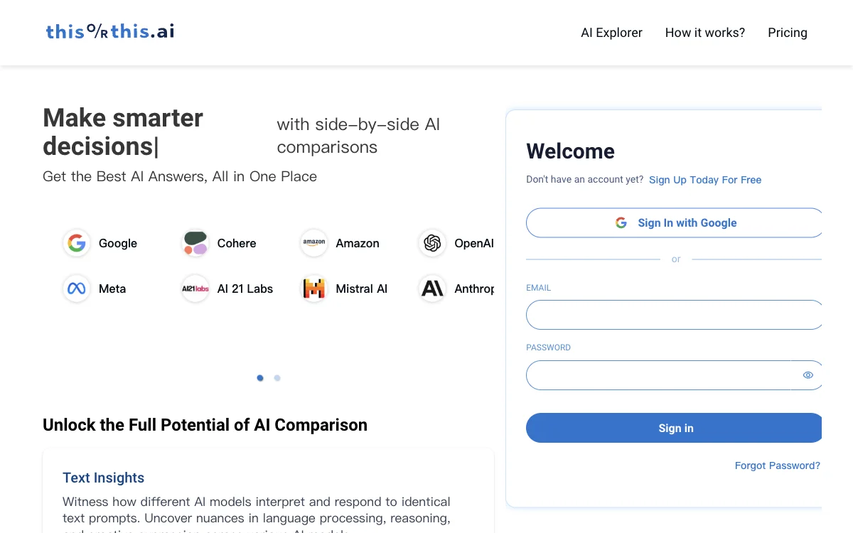 thisorthis.ai: Compare Generative AI Models for Smarter Decisions