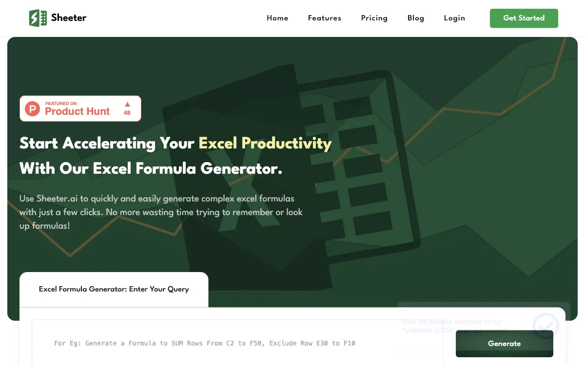 Sheeter.ai - Генератор Формул Excel для Повышения Производительности