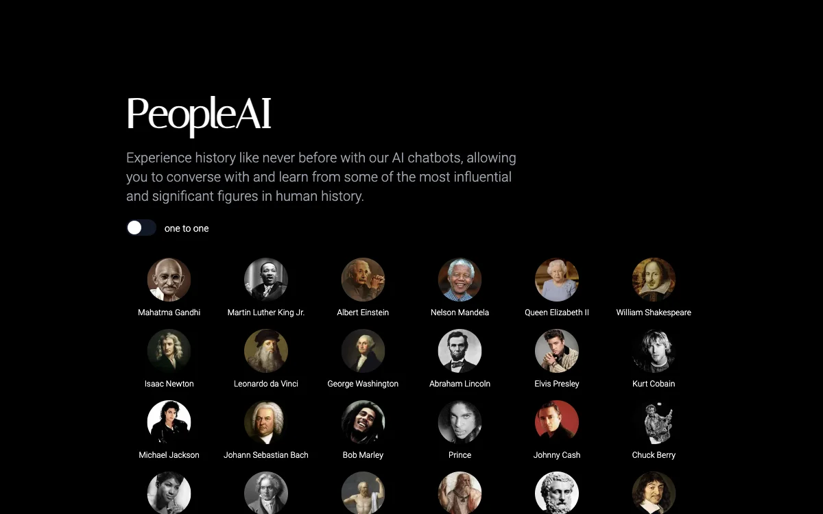 PeopleAI: Chat with Influential Historical Figures