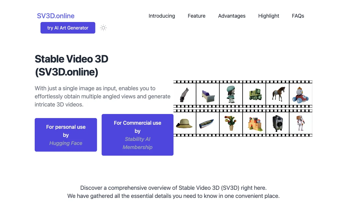 SV3D Online - Tạo Video 3D Ổn Định và Đột Phá