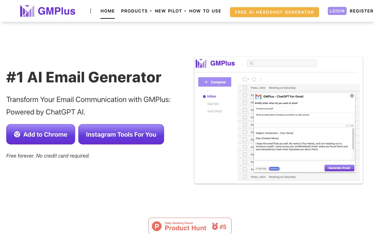 GMPlus - AI Email Generator: Revolutionize Your Email Communication