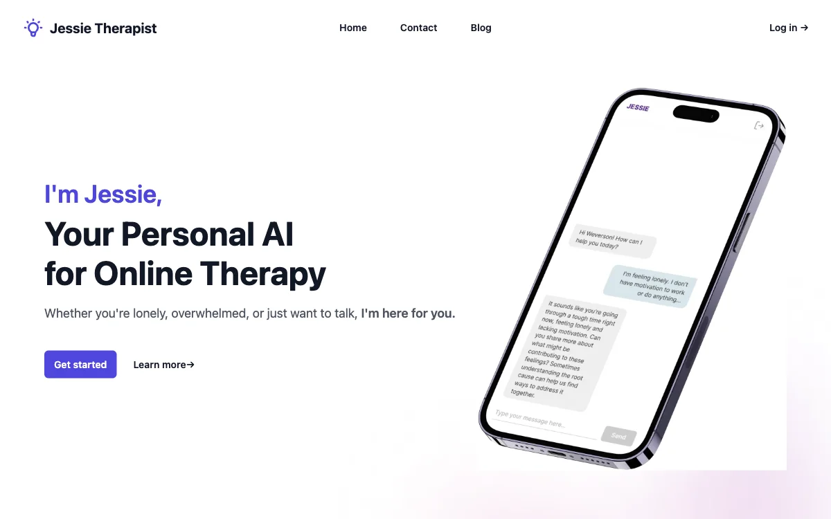 Jessie Therapist: Your AI-Powered Online Therapy Companion for Better Mental Health