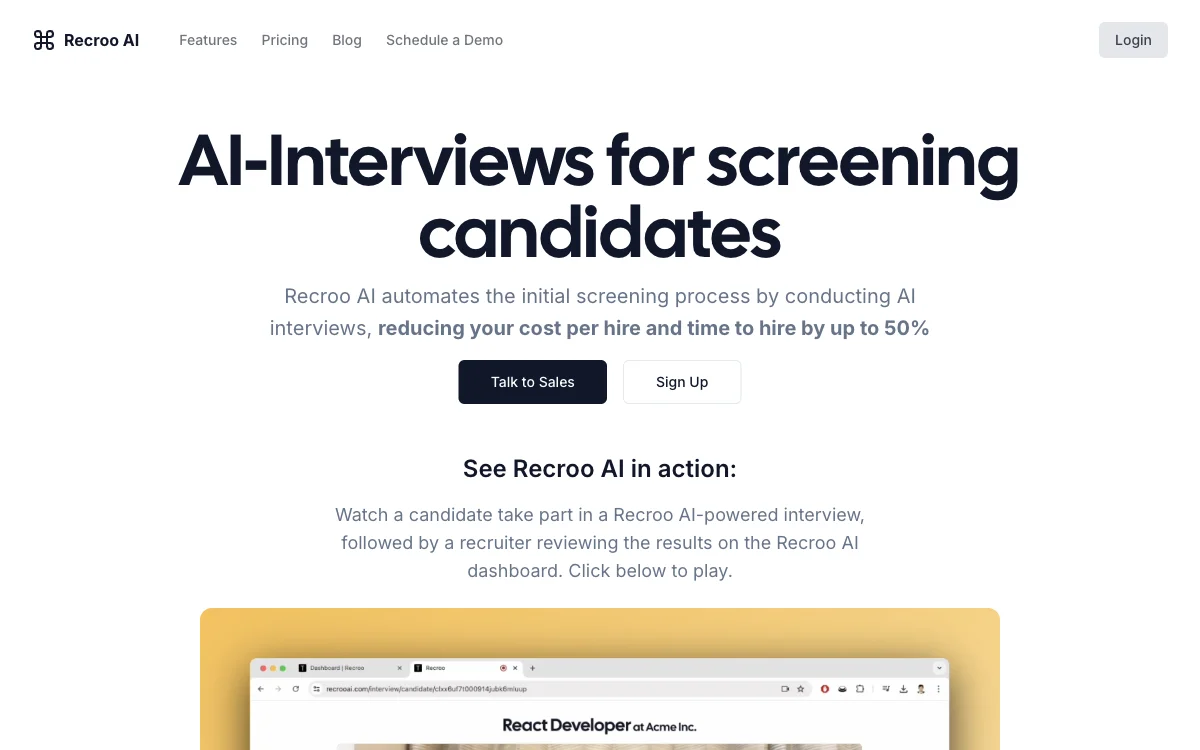 Recroo AI: Streamline Hiring with AI-Powered Interviews