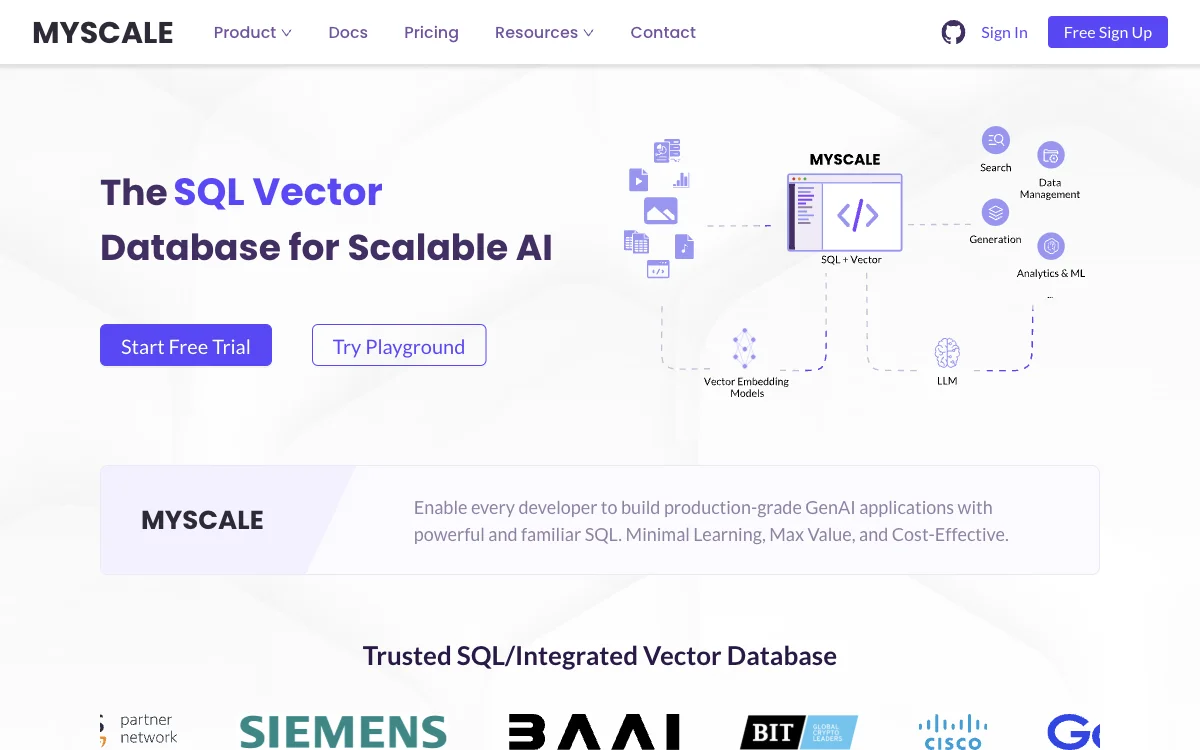 MyScale：以 SQL 实现向量搜索的强大工具