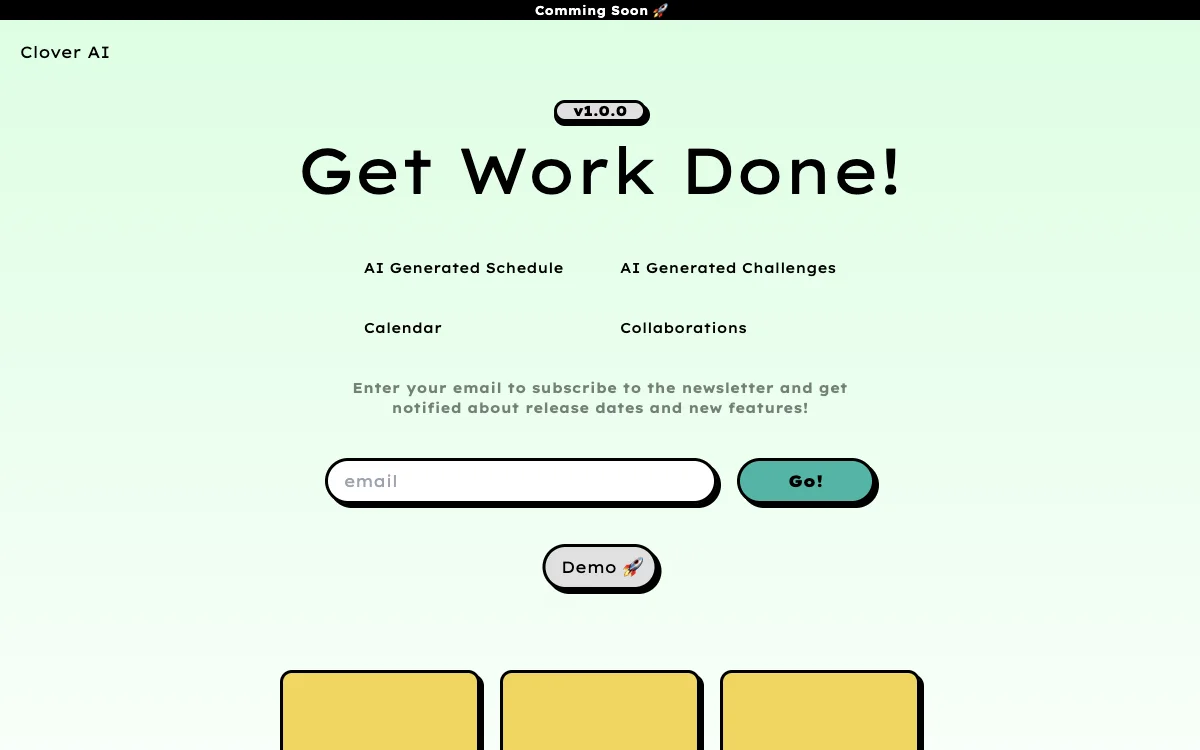 Clover AI: Get Work Done with AI-Generated Schedules and Challenges