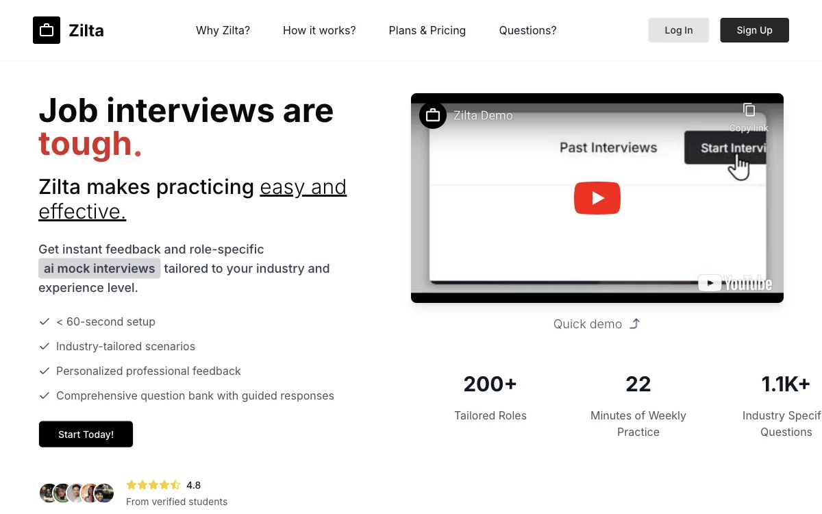 Zilta: Transform Your Interview Preparation with AI