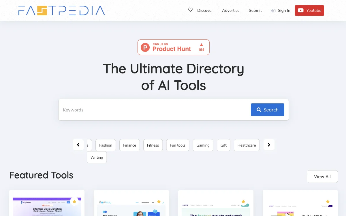 FastPedia: Your Gateway to 900+ AI Tools