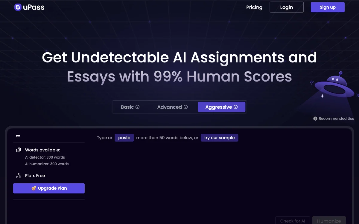 uPass AI: Bypass AI Detection and Ensure Plagiarism-Free Writing