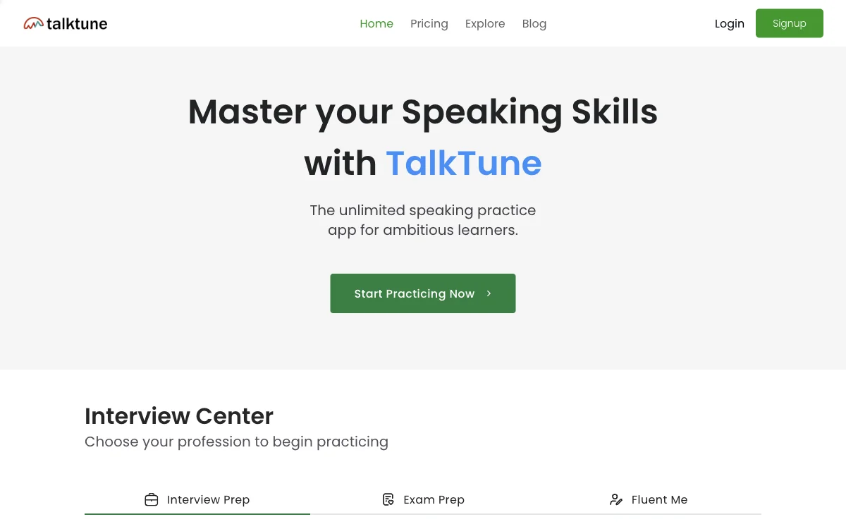 TalkTune：您的终极AI驱动面试教练