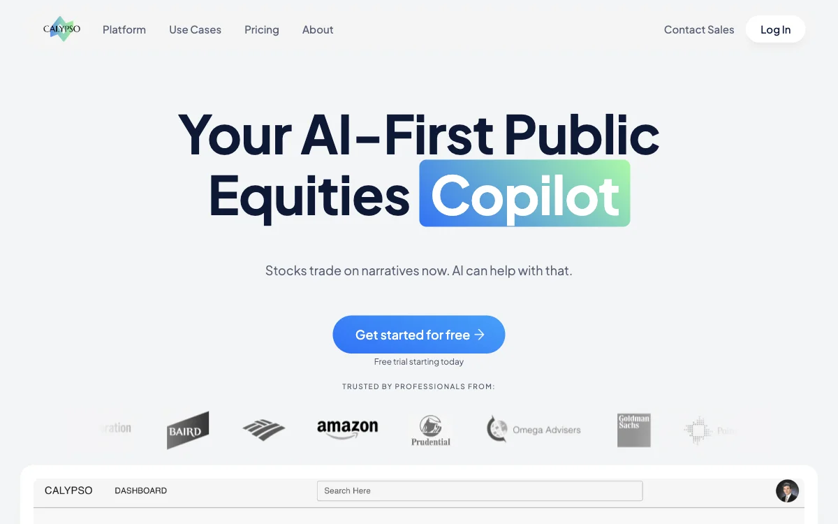 Calypso - AI-Powered Public Equities Copilot for Informed Decisions