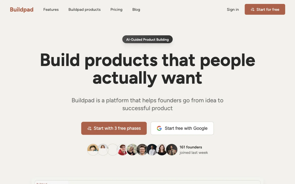 Buildpad: Empowering Founders to Build Desired Products