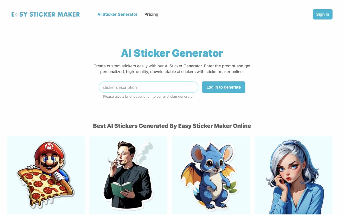 AI Sticker Generator：轻松打造个性化贴纸，满足多样需求