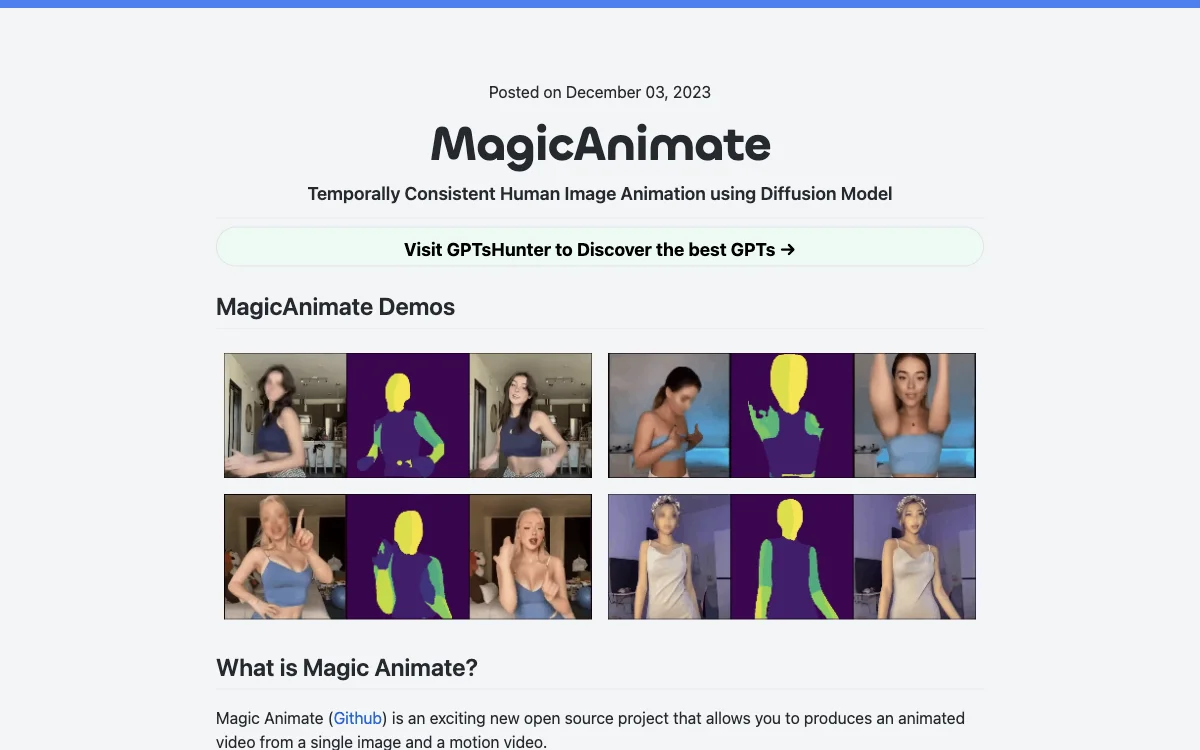 MagicAnimate：使用扩散模型实现时间一致的人类图像动画