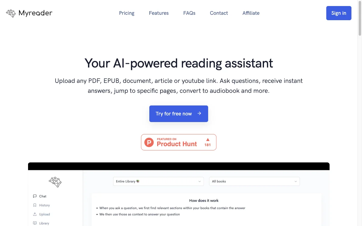 Myreader AI：智能阅读助手，助力高效阅读