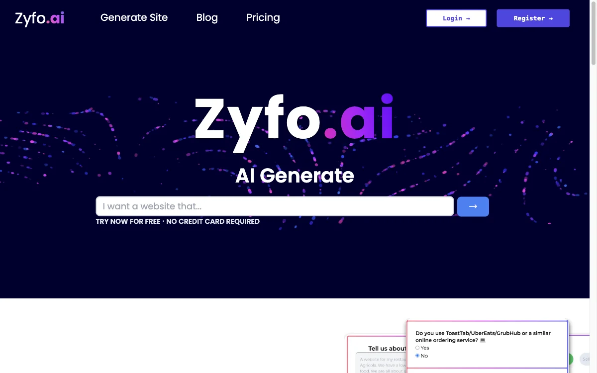 Zyfo.ai：快速打造心仪网站的AI利器