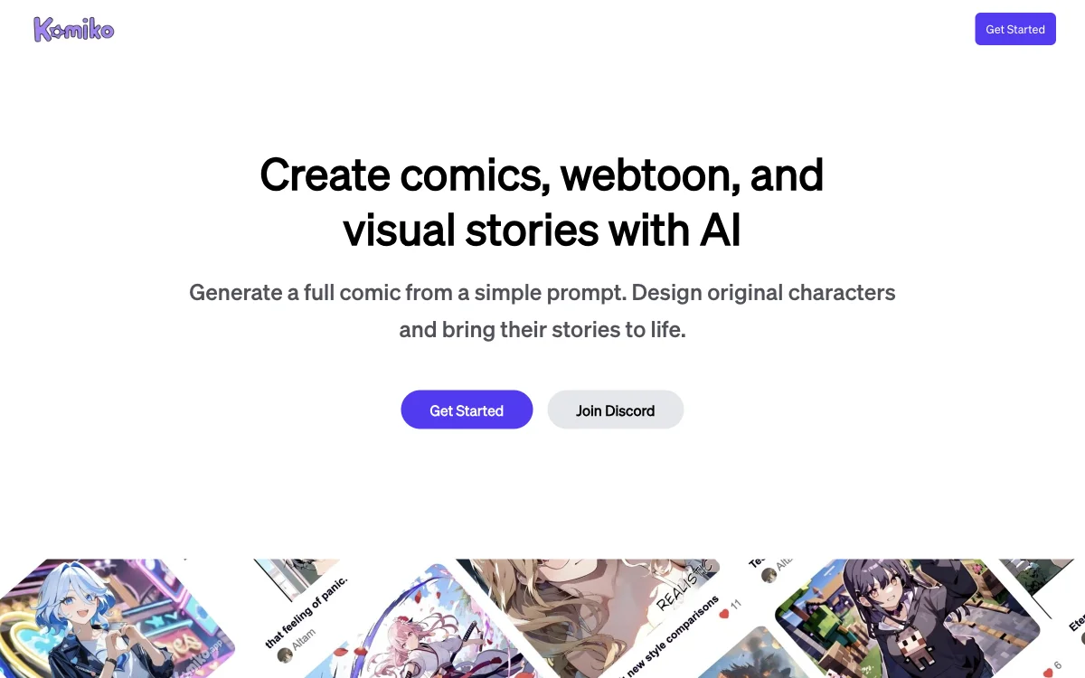 Komiko: Create Captivating Comics and Webtoons with AI