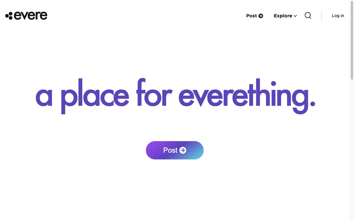 evere: Платформа для свободного постинга и создания контента с помощью AI