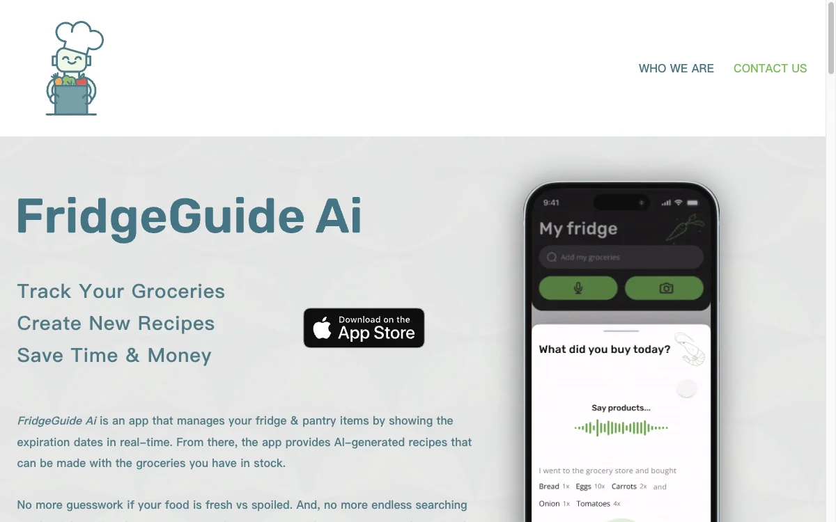 FridgeGuide Ai - 提供食材，我们为您指引