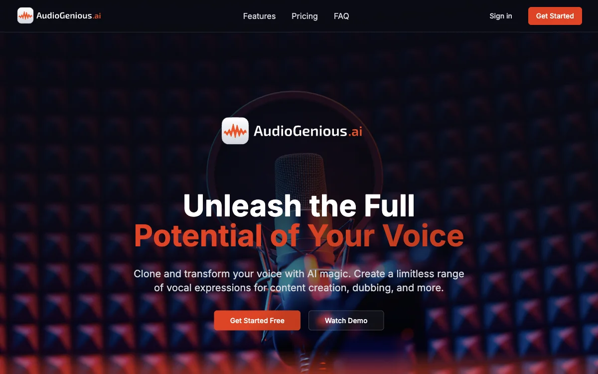 AudioGenius.ai - Sao chép giọng nói và Dịch thuật với AI