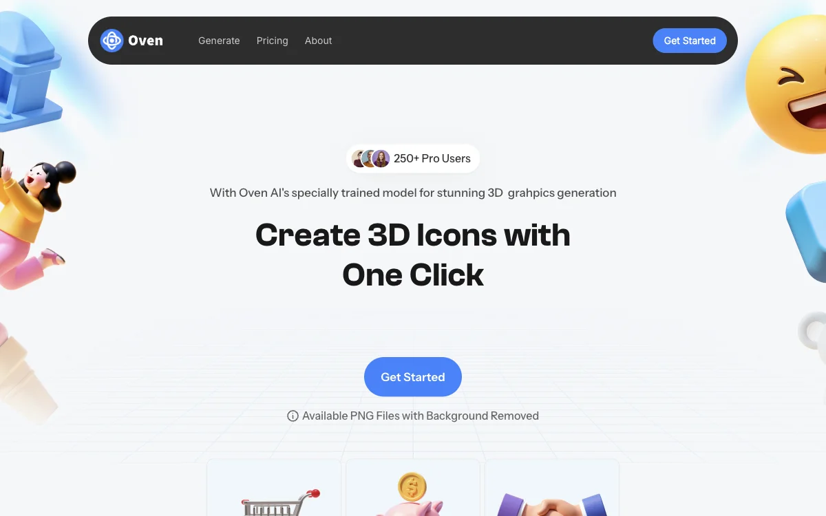 Oven AI: Генератор высококачественных 3D-икон для дизайнеров и разработчиков