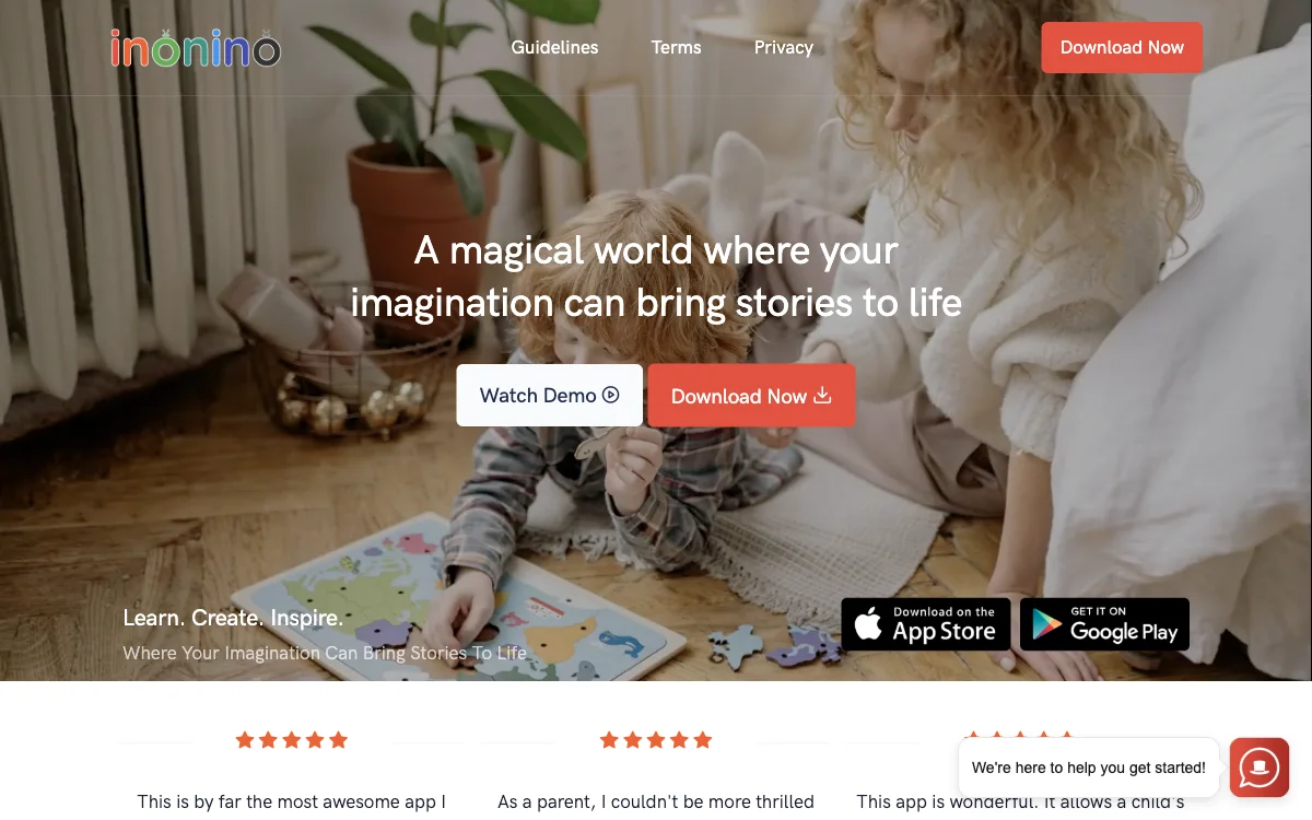 inonino - Unleashing Kids' Creativity with AI Storytelling