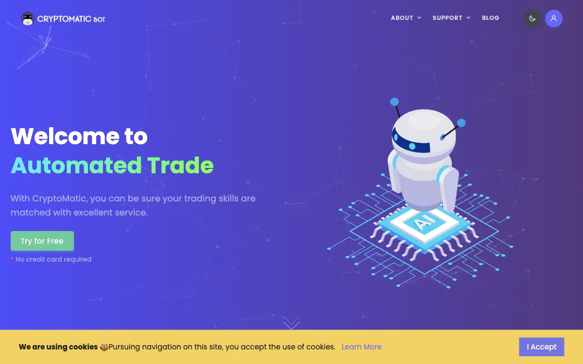 CryptoMatic Bot: Giao dịch thuật toán tự động với AI - Hỗ trợ và hiệu quả