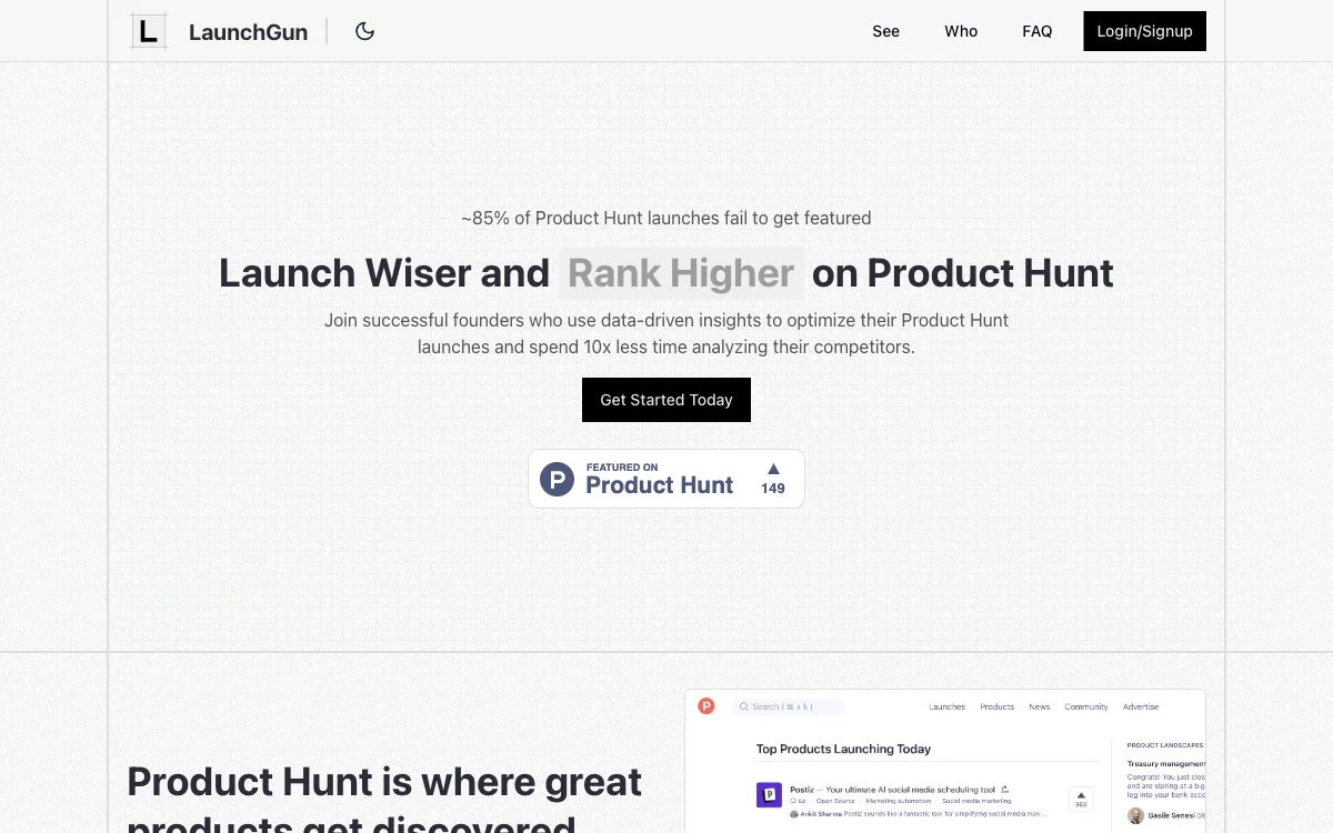 LaunchGun: Optimize Your Product Hunt Launches with AI-Powered Insights