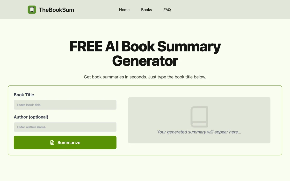 TheBookSum: เครื่องมือสรุปหนังสือด้วย AI ฟรีและไม่ต้องล็อกอิน