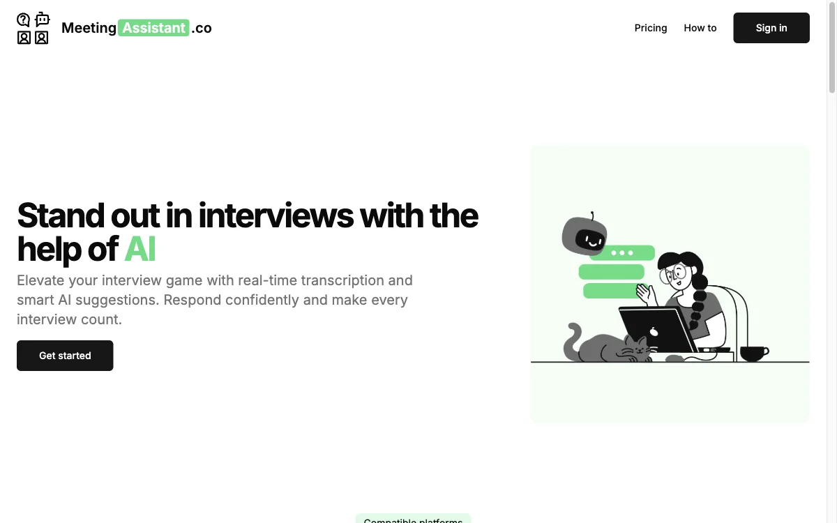 MeetingAssistant.co - 助您在面试中脱颖而出的 AI 助手