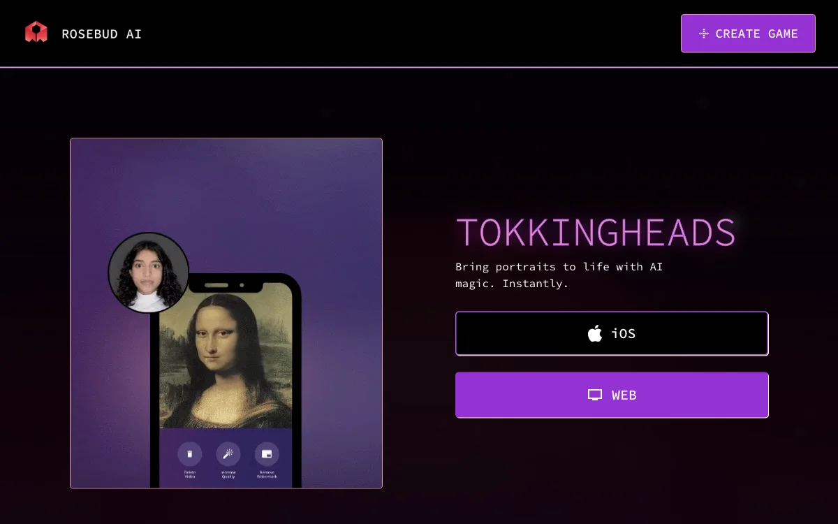 AI 魔法瞬间让肖像焕发生机：Tokkingheads