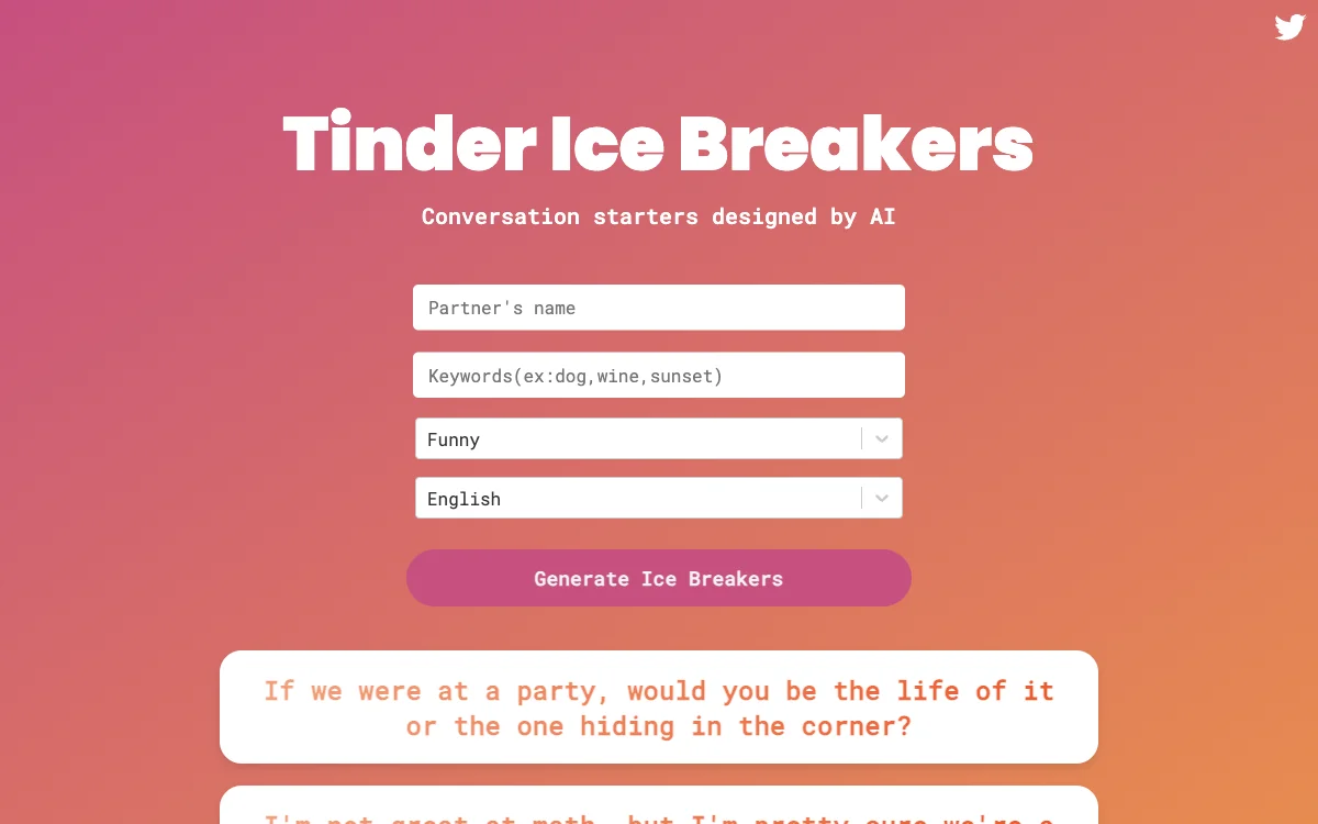 Tinder Ice Breakers AI: Spark Conversations