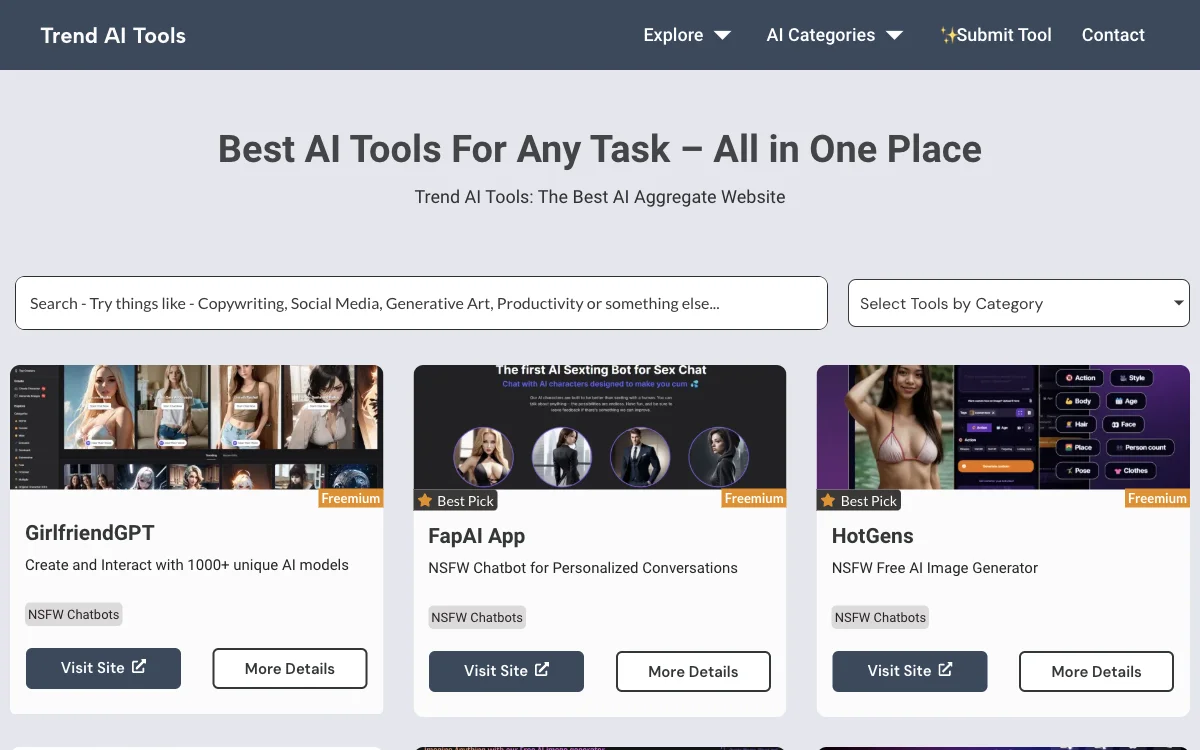 Trend AI Tools - 最佳AI工具聚合网站