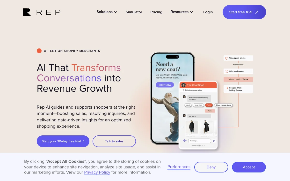 Rep AI: The Ultimate eCommerce Shopping Assistant for Boosting Sales and Enhancing Experience