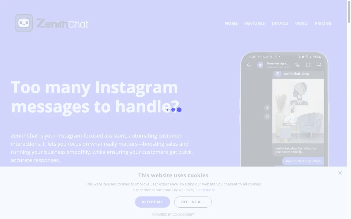 ZenithChat: Trợ lý Instagram Tối ưu Hỗ trợ 24/7, Tăng Doanh Thu